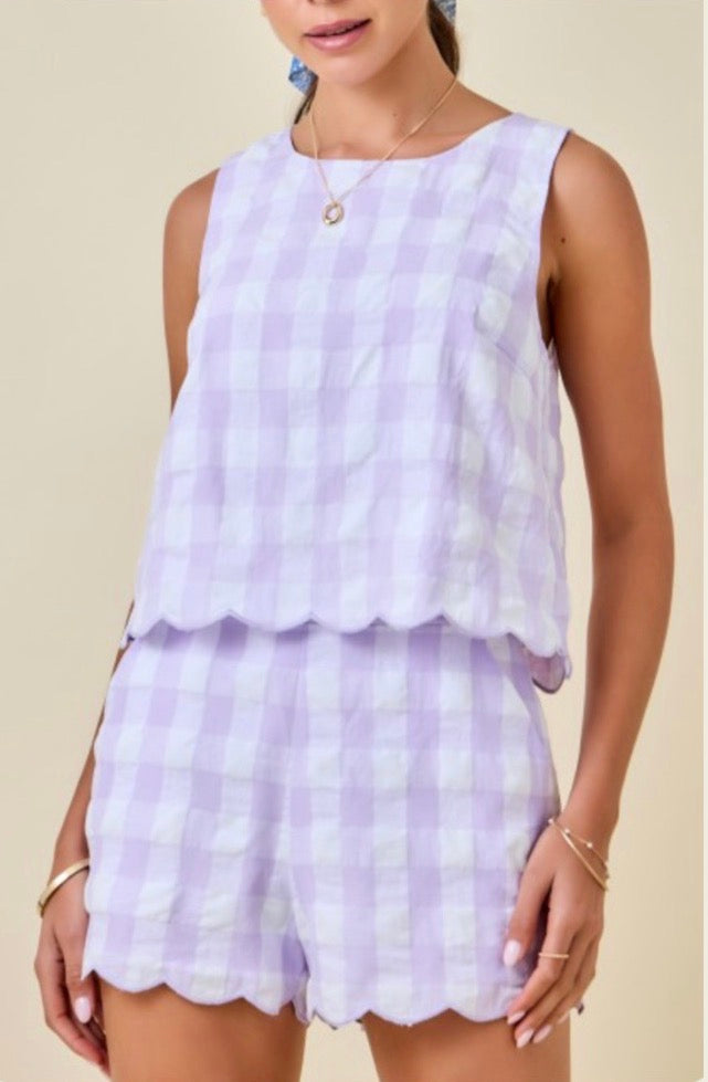 Lavender Gingham Set